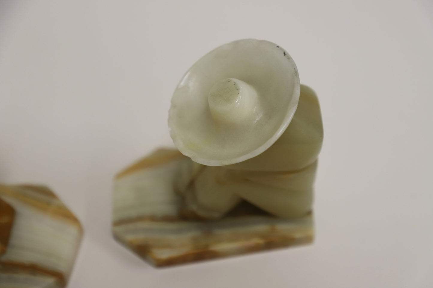 "Sleeping Man" Mexican Onyx Quartz Stone Bookends