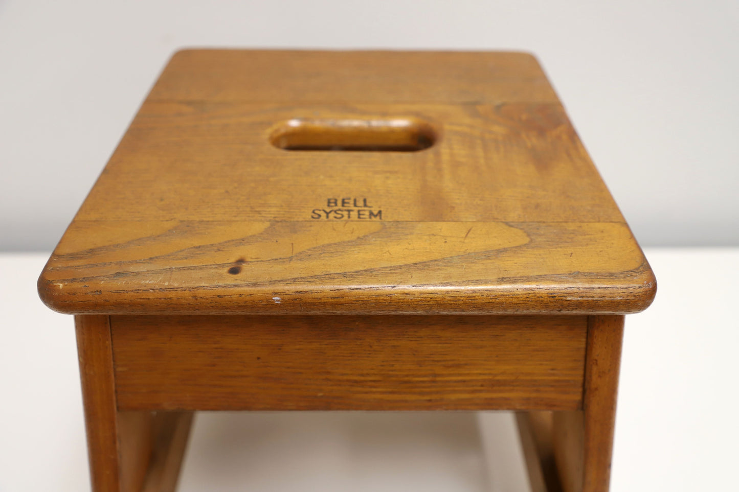 Antique Bell Telephone Company Lineman’s Work Oak Stool