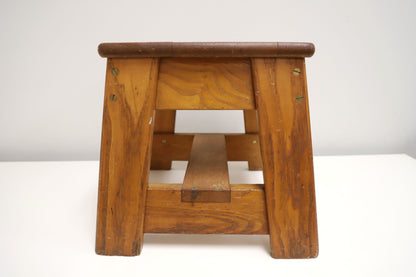 Antique Bell Telephone Company Lineman’s Work Oak Stool