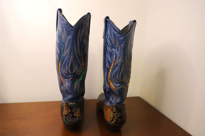 Vintage Dan Post Snakeskin Cowboy  Boots
