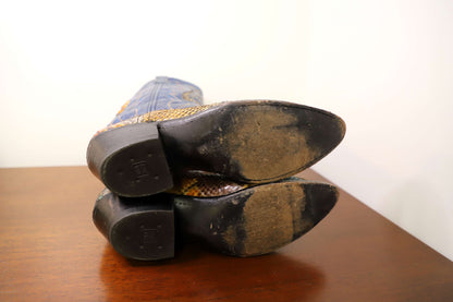 Vintage Dan Post Snakeskin Cowboy  Boots