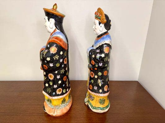 Pair of Asian Porcelain Statues