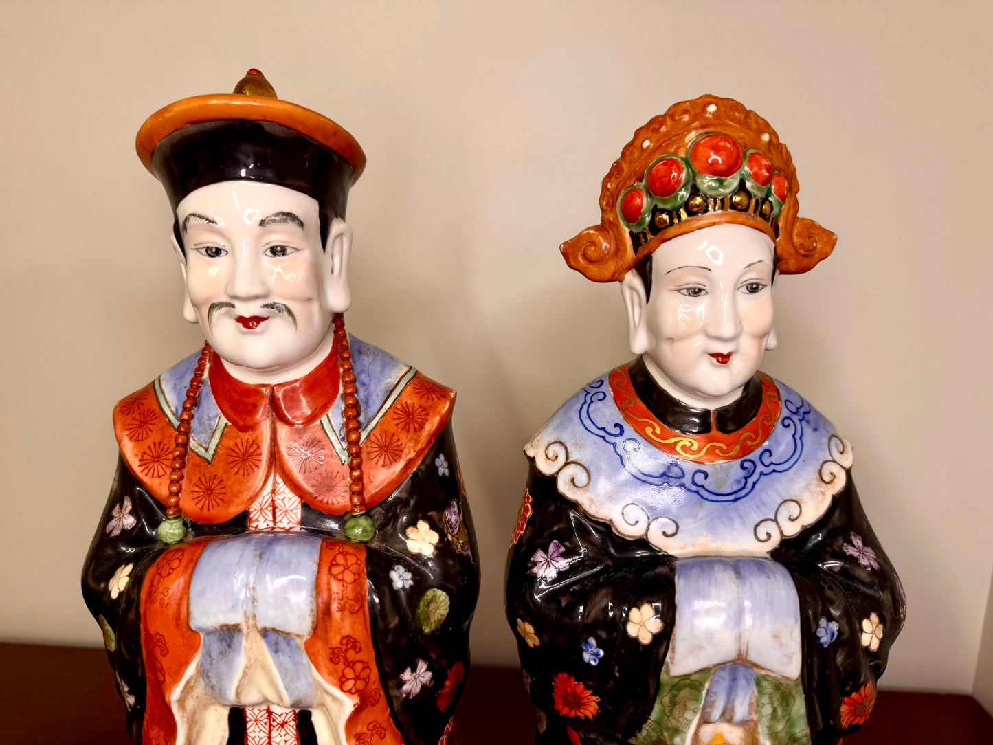 Pair of Asian Porcelain Statues
