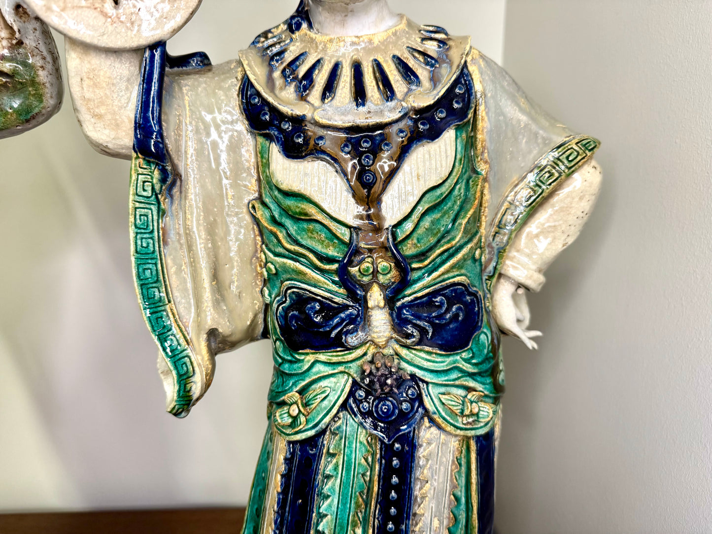 Pair of Handmade Asian Ceramic Statues