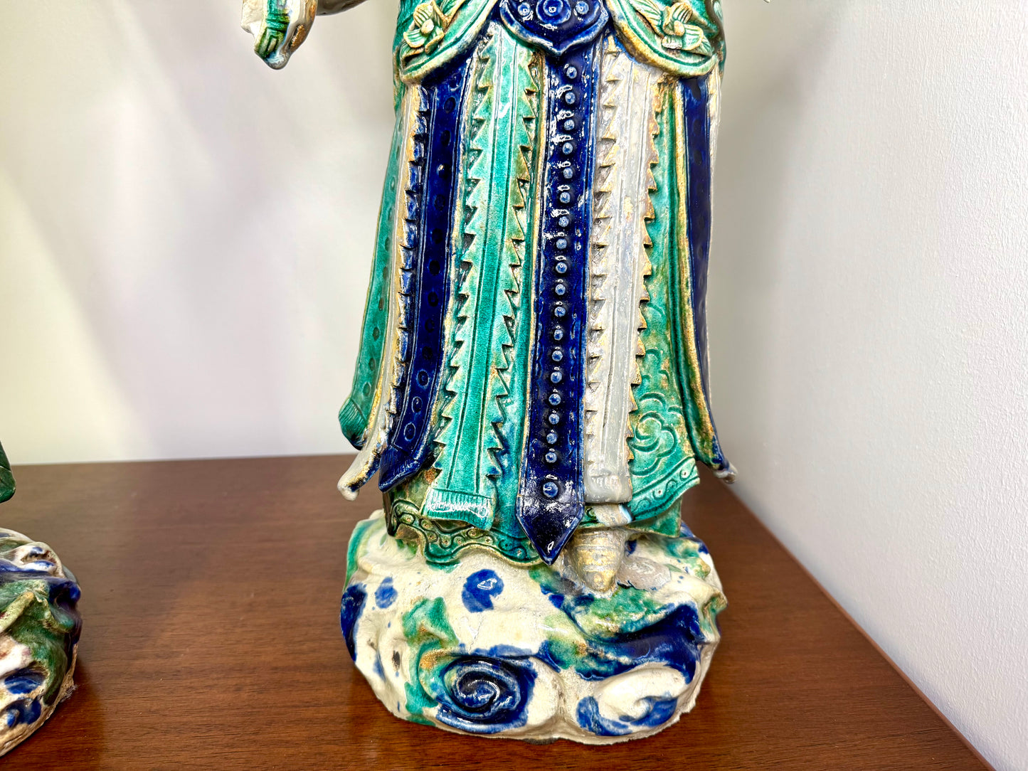 Pair of Handmade Asian Ceramic Statues