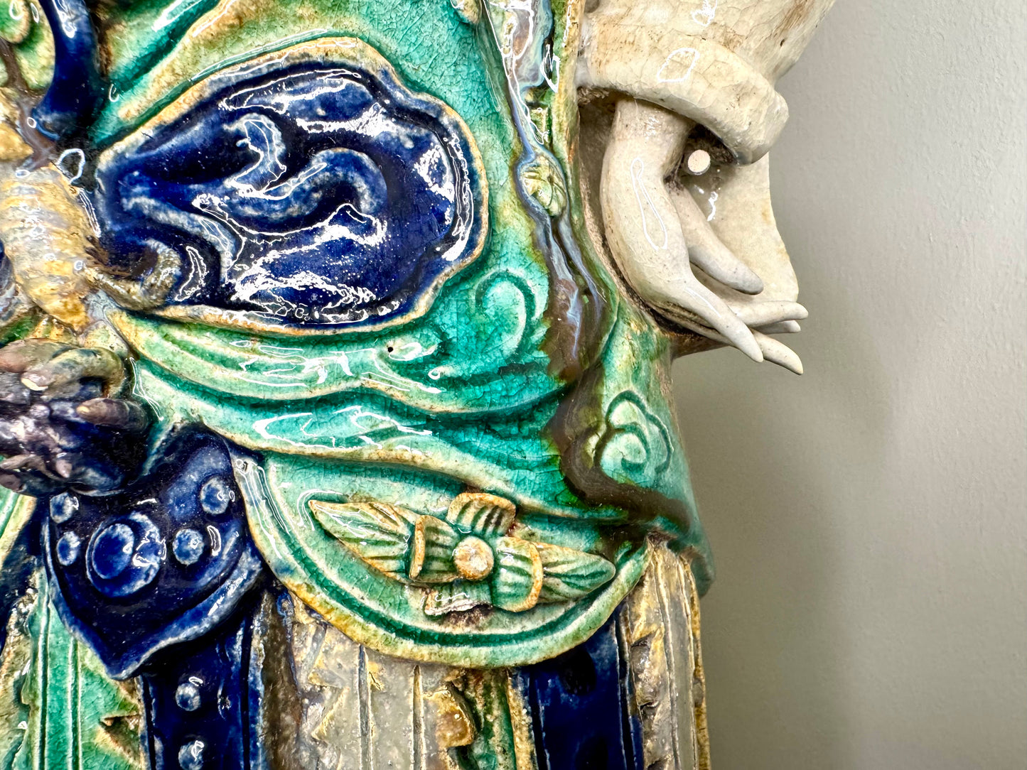 Pair of Handmade Asian Ceramic Statues